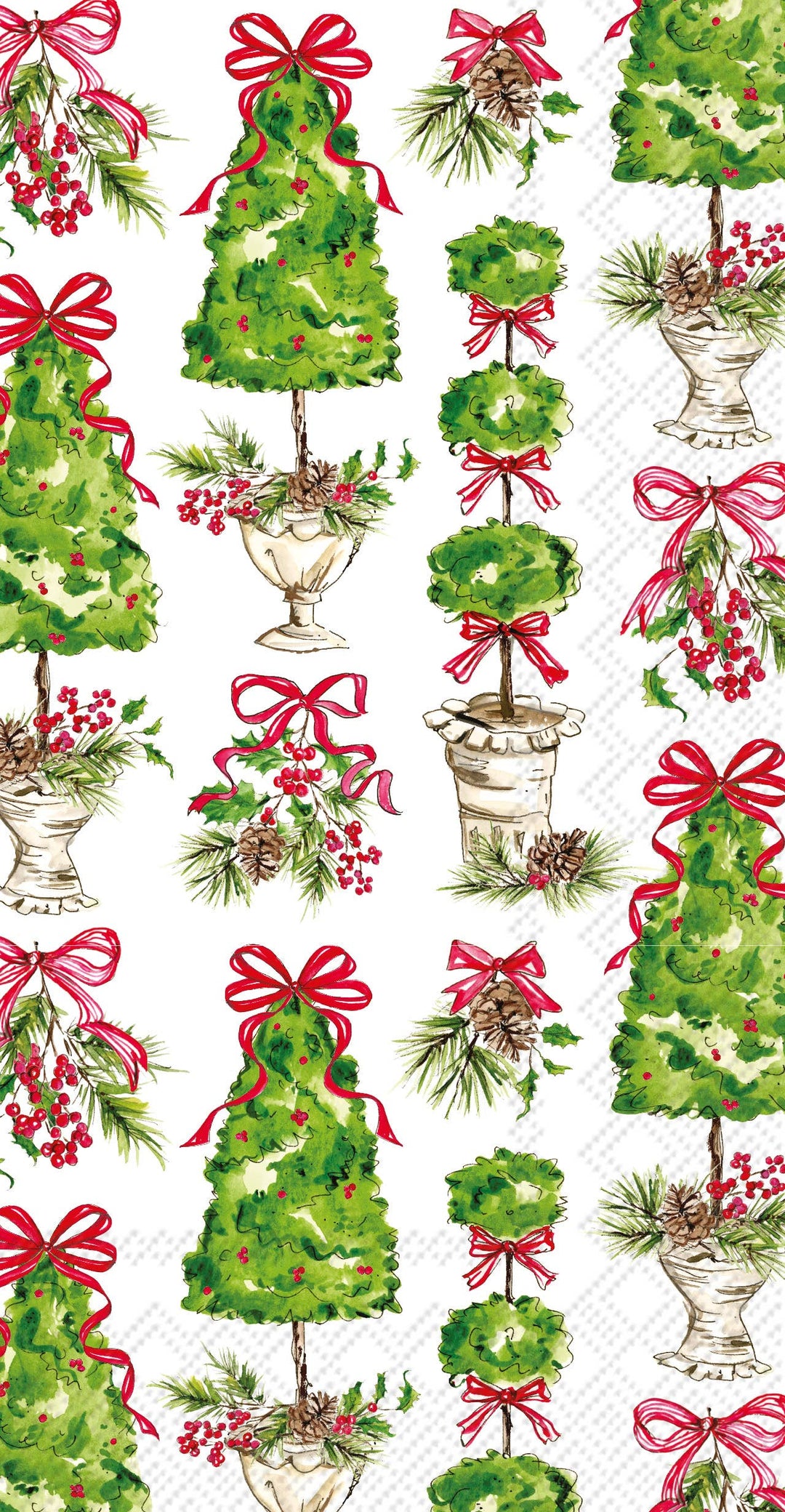 Holly Topiary Christmas Paper Guest Towels
