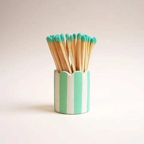 Stripy Match Holder - Mint Stripe Lilac Matches