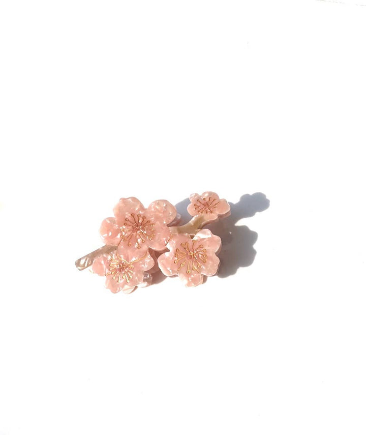 Solar Eclipse Hand-painted Pink Cherry Blossoms Flower Claw Hair Clip