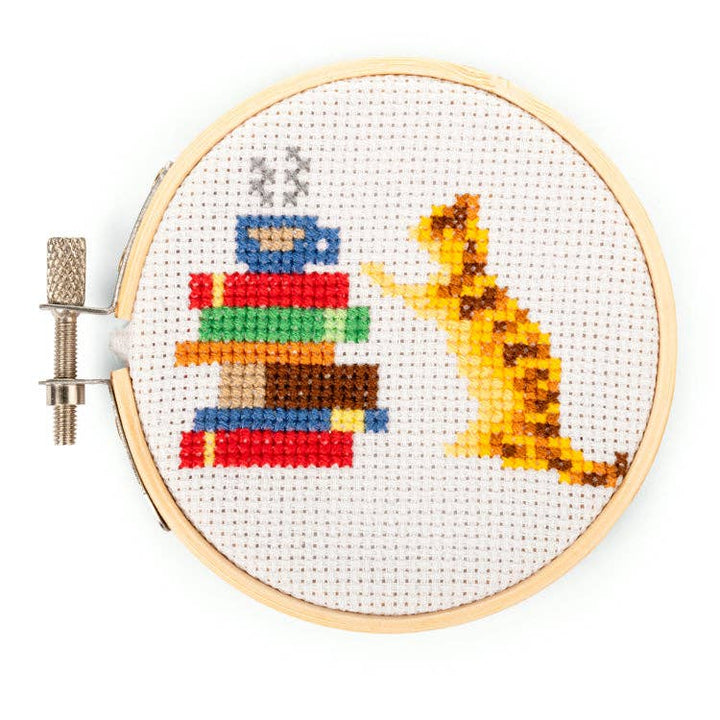 Kikkerland Cat Mini Cross Stitch Embroidery