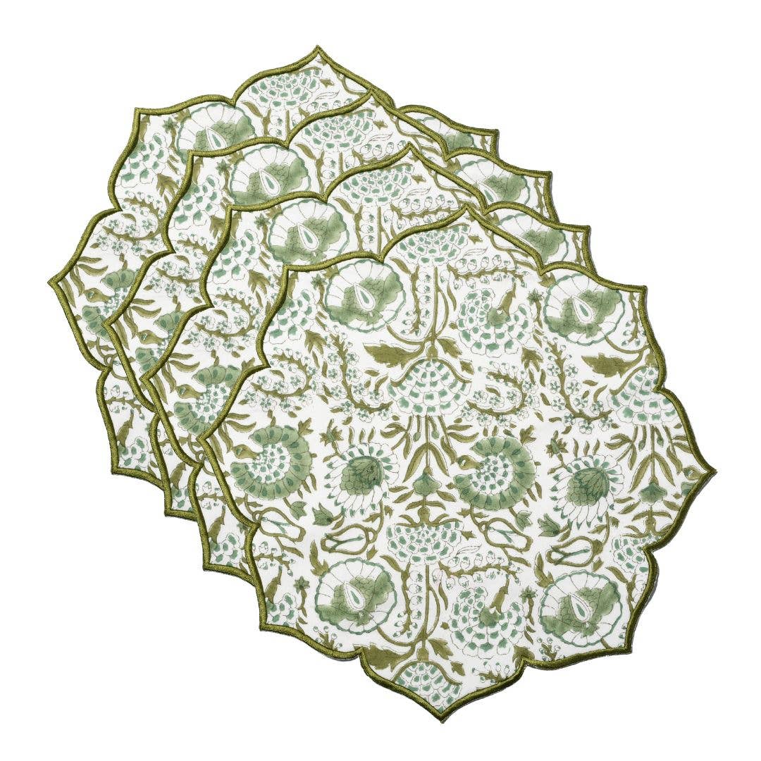Cotton Print Club Embroidered Scalloped Placemat