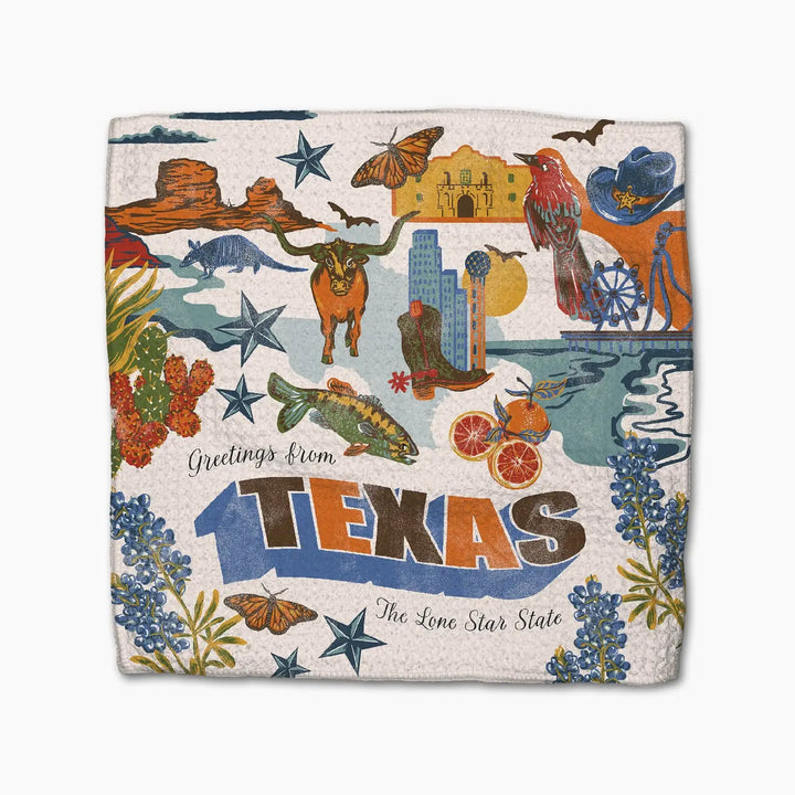 Geometry Greetings From Texas Dishcloth Set