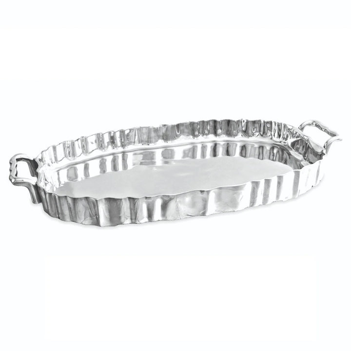 Beatriz Ball Vintage Fluted Oval Tray with Handles
