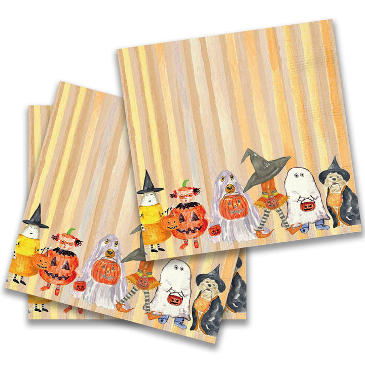 French Graffiti Halloween Gang Paper Cocktail Napkin
