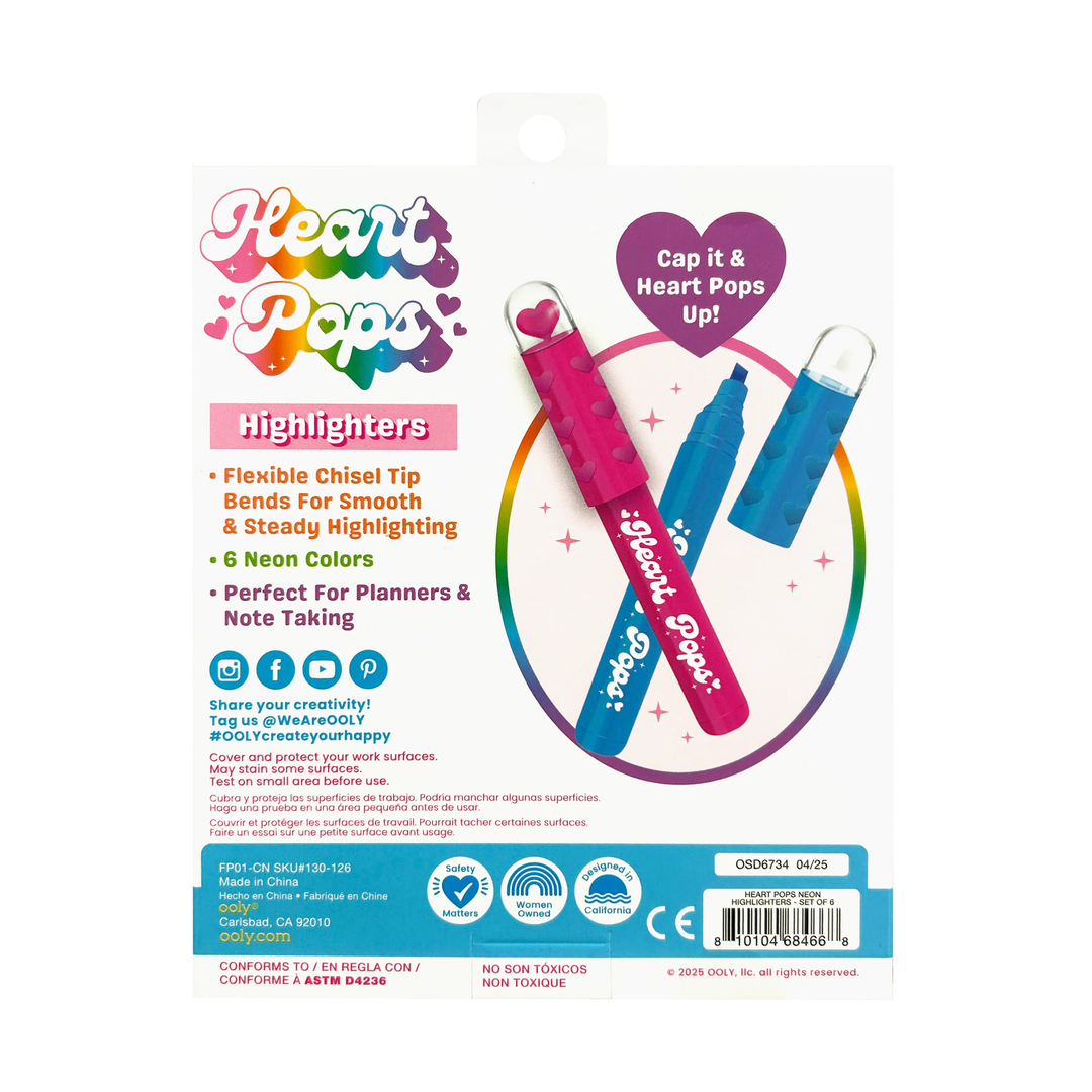 OOLY Heart Pops Neon Highlighters