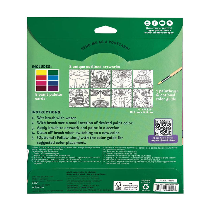 Ooly Scenic Hues: D.I.Y. Watercolor Art Kit - Forest Adventure