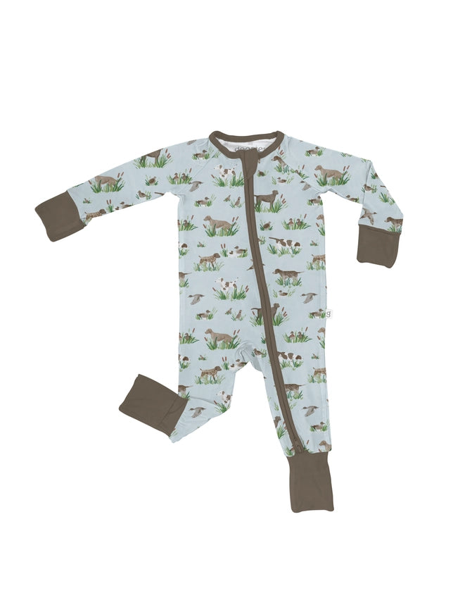 Goosies Baby Delta Bird Hunting Dogs Long Sleeve Zip Pajamas