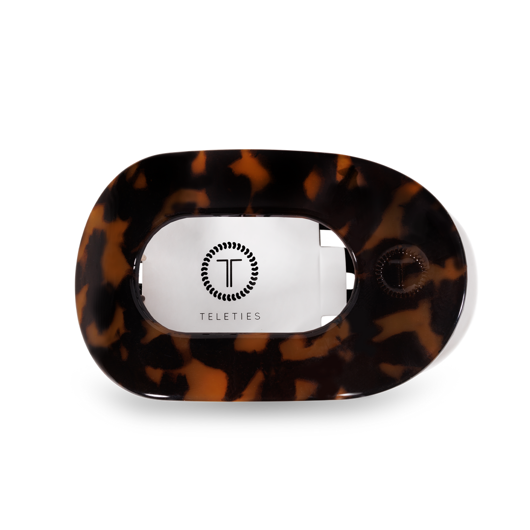 TELETIES Tortoise Round Flat Hair Clip