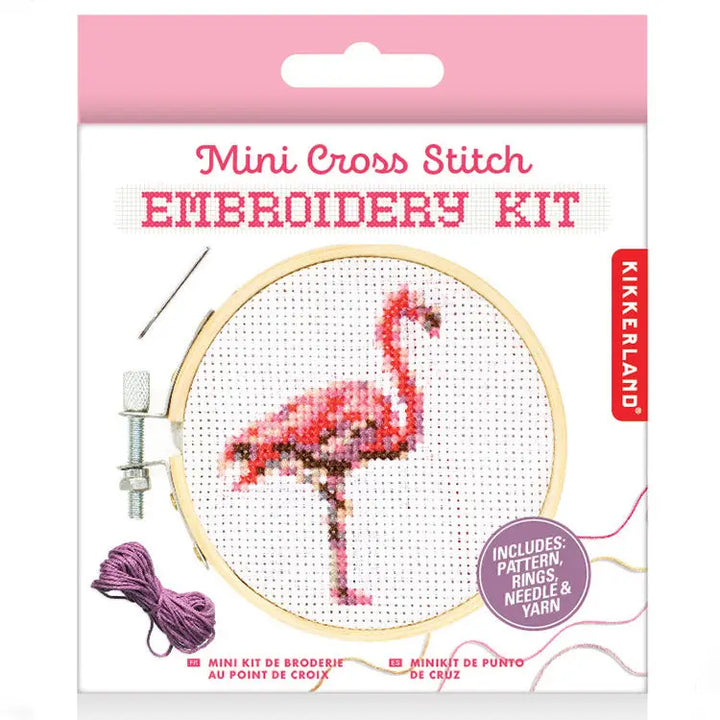Kikkerland Mini Cross Stitch Embroidery Kit