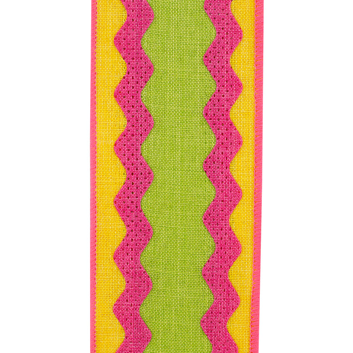 Sherbert Ricrac Wired Edge Ribbon