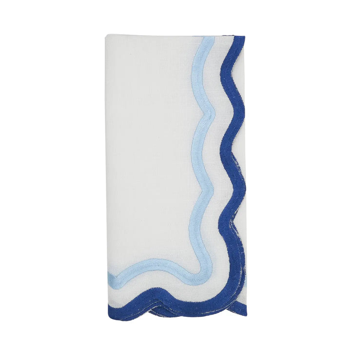 Blue Scalloped Border Napkin