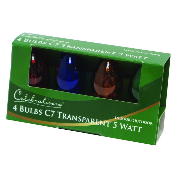 Replacement C7 Christmas Light Bulbs 4 pk Multicolored