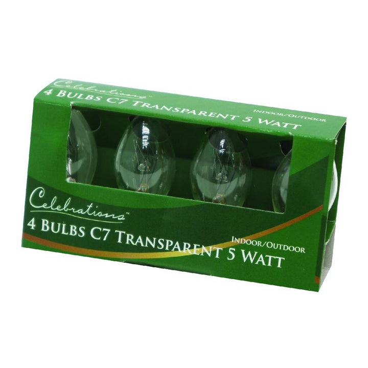 Replacement C7 Christmas Light Bulbs 4 pk Clear