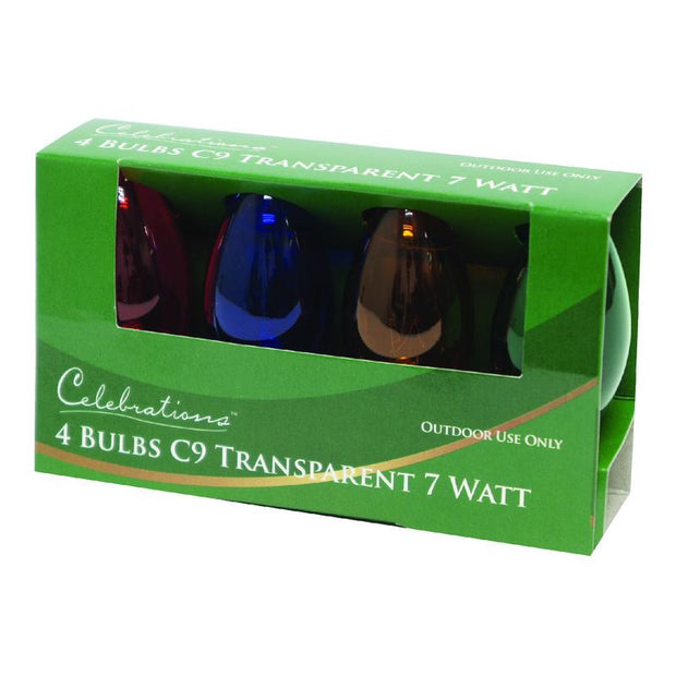 Replacement C9 Christmas Light Bulbs 4 pk - Multicolored