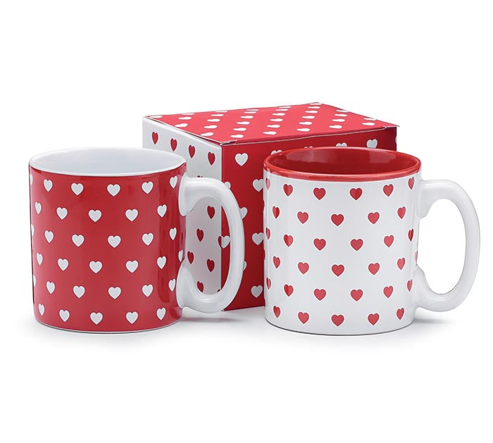 Red and White Hearts Valentine Mug