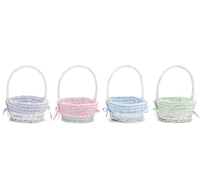 Willow Easter Basket with Gingham Liner