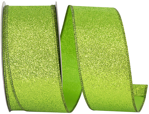 Glitter Lime Wired Ribbon