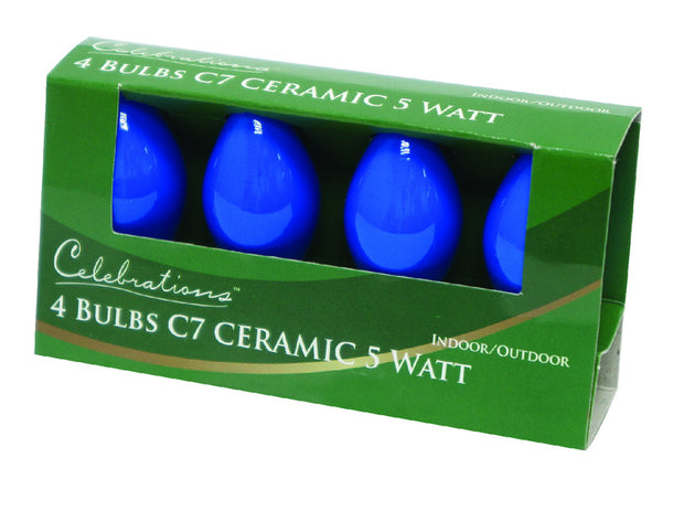 Replacement C7 Christmas Light Bulbs 4 pk - Blue