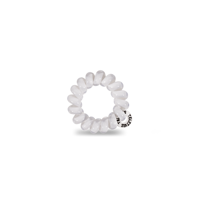 TELETIES Spiral Hair Coils | Coconut White Hair Ties