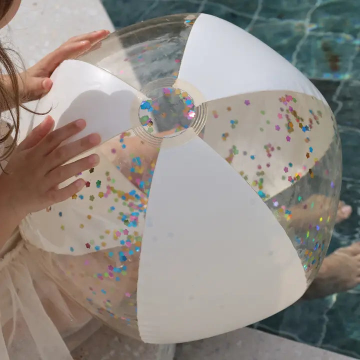 Sunny Life Cotton Candy Glitter Inflatable Beach Ball