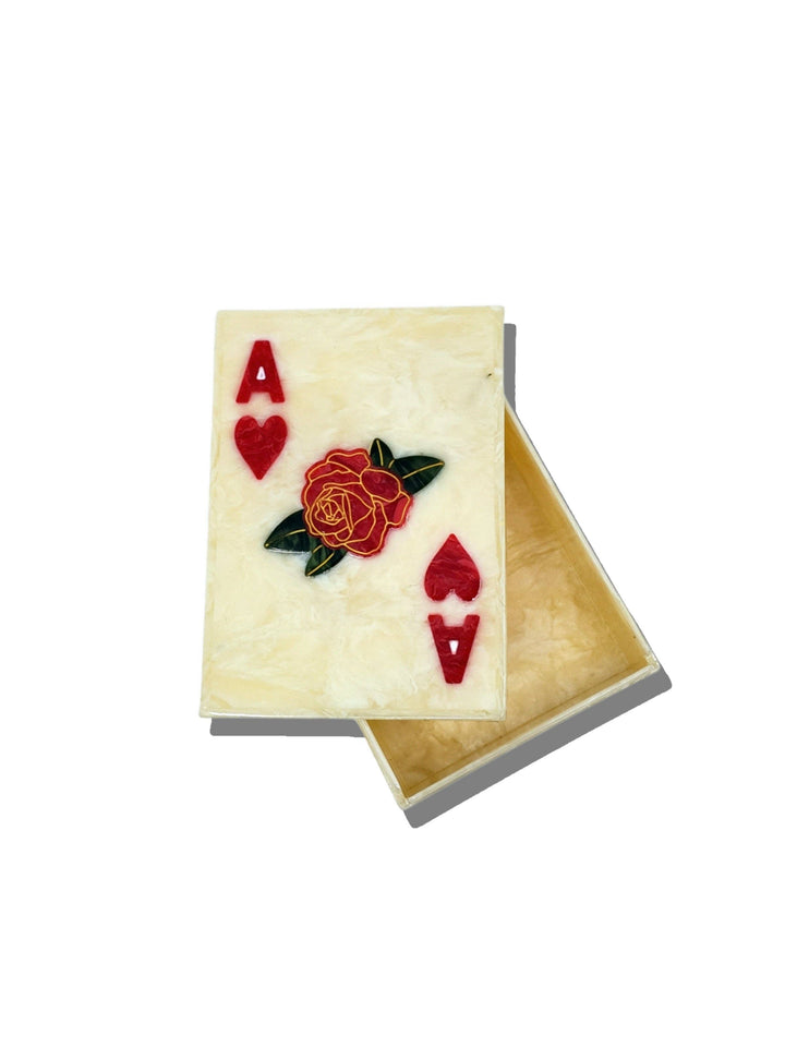 Solar Eclipse Hand-painted Ace of Hearts Heirloom Box