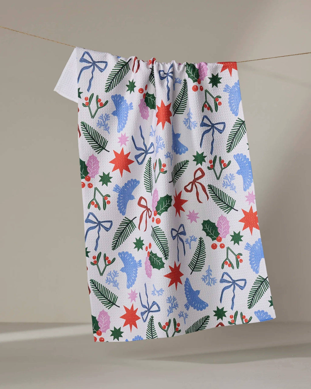 Geometry Christmas Garden Party Tea Towel