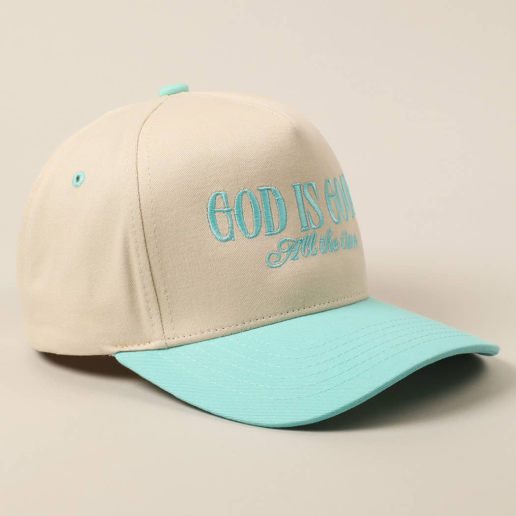 Fashion City God Is Good All The Time Embroidery Trucker Hat
