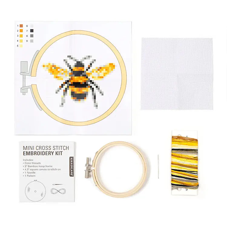 Kikkerland Mini Cross Stitch Embroidery Kit