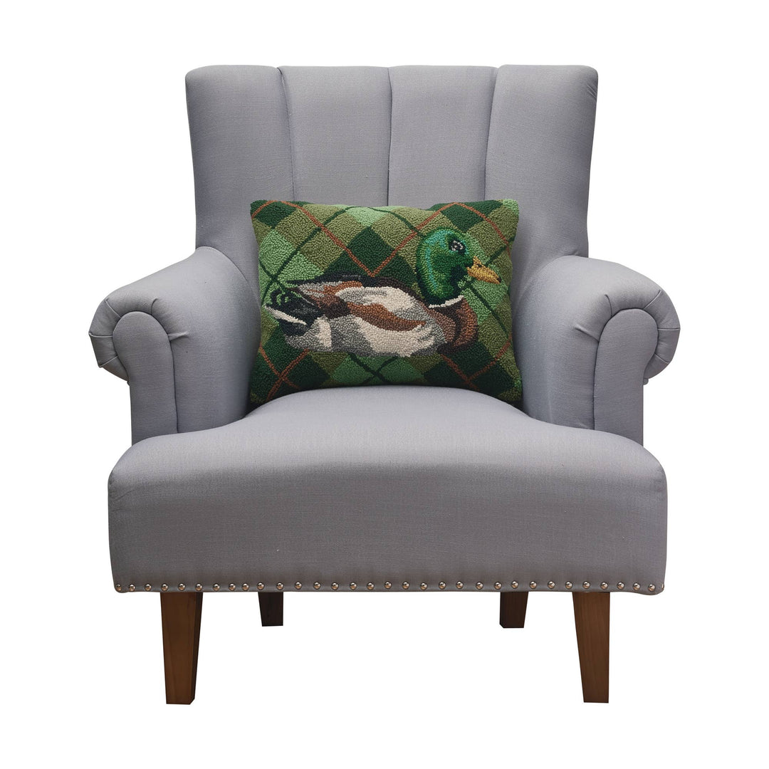 Peking Handicraft Mallard Plaid Hook Pillow