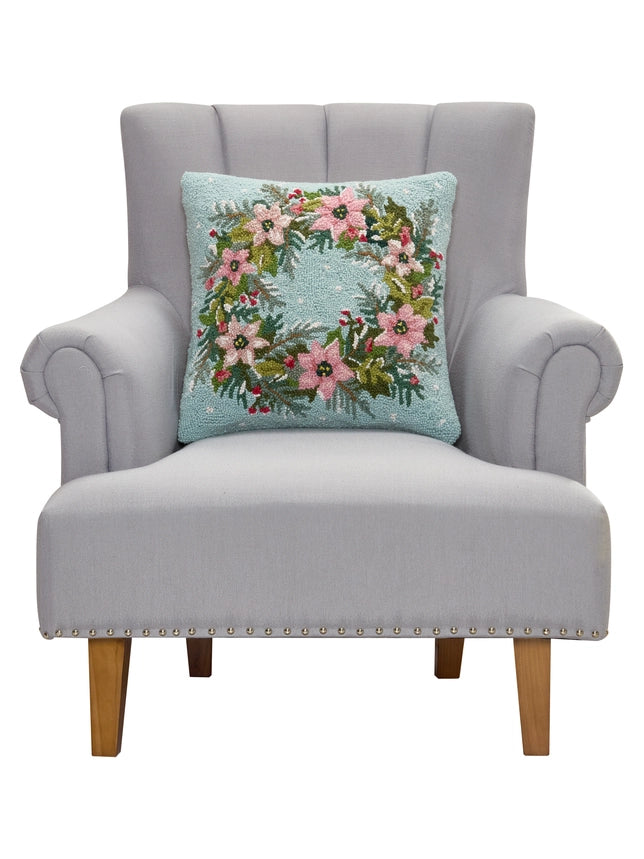 Peking Handicrafts Holiday Wreath Hook Pillow