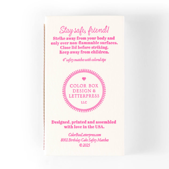 Color Box Design Birthday Cake Safety Matches