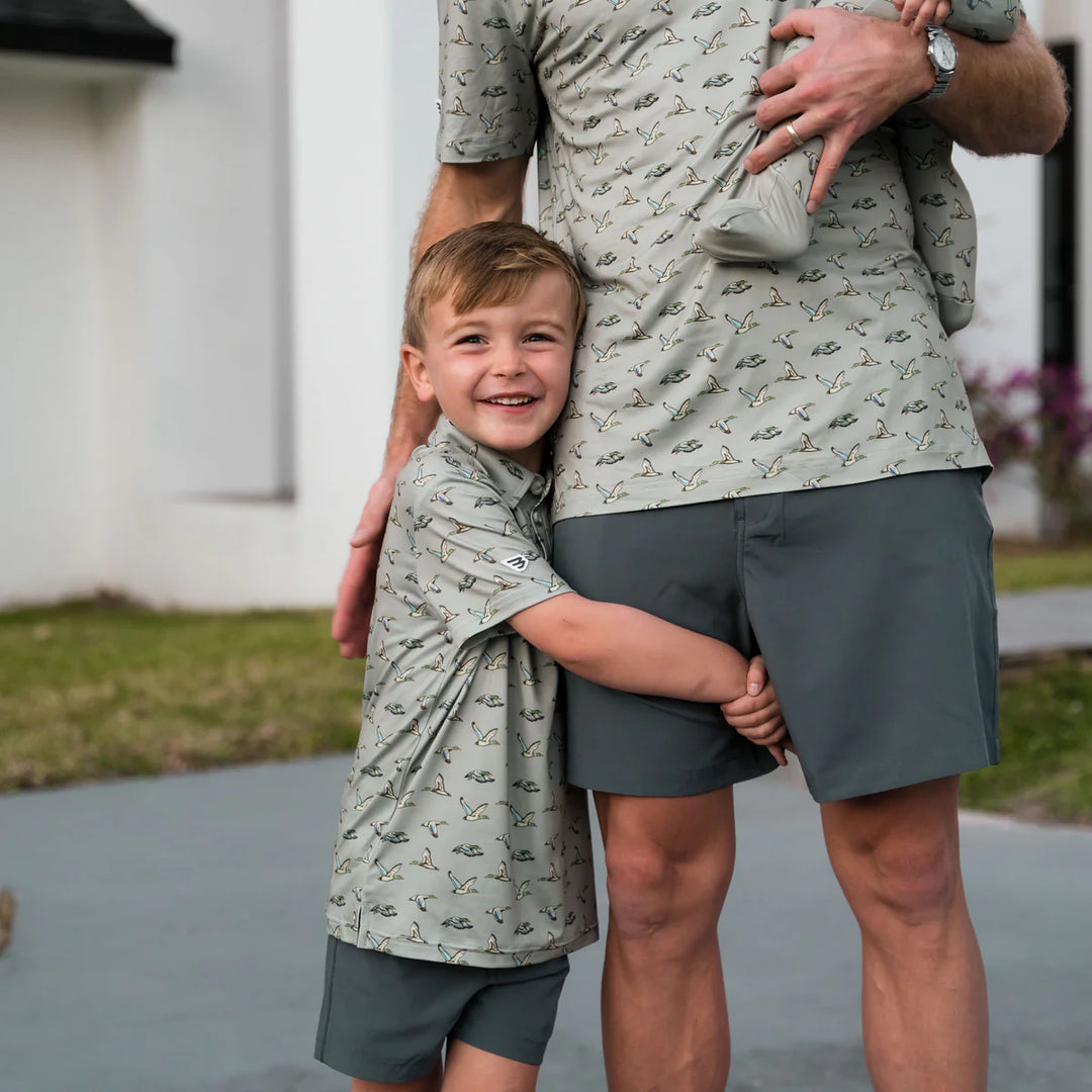 Burlebo Kid's Green Flying Ducks Performance Polo