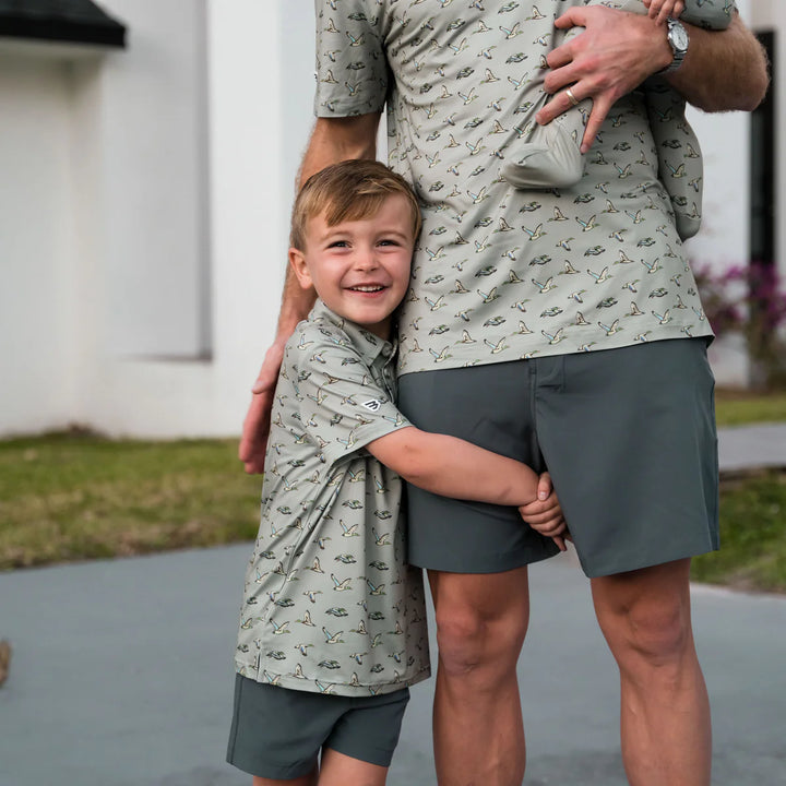 Burlebo Kid's Green Flying Ducks Performance Polo