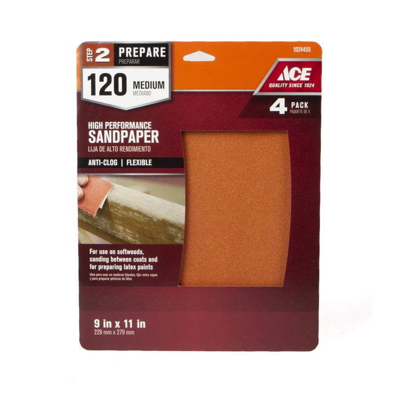 Ace 120 Grit Medium All Purpose Sandpaper