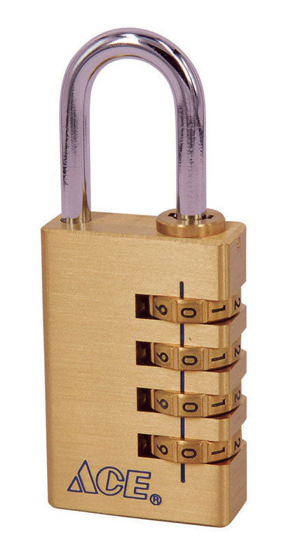 Ace Brass 4-Dial Combination Padlock