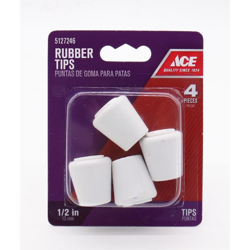 Ace White Rubber Leg Tips - 4 pk