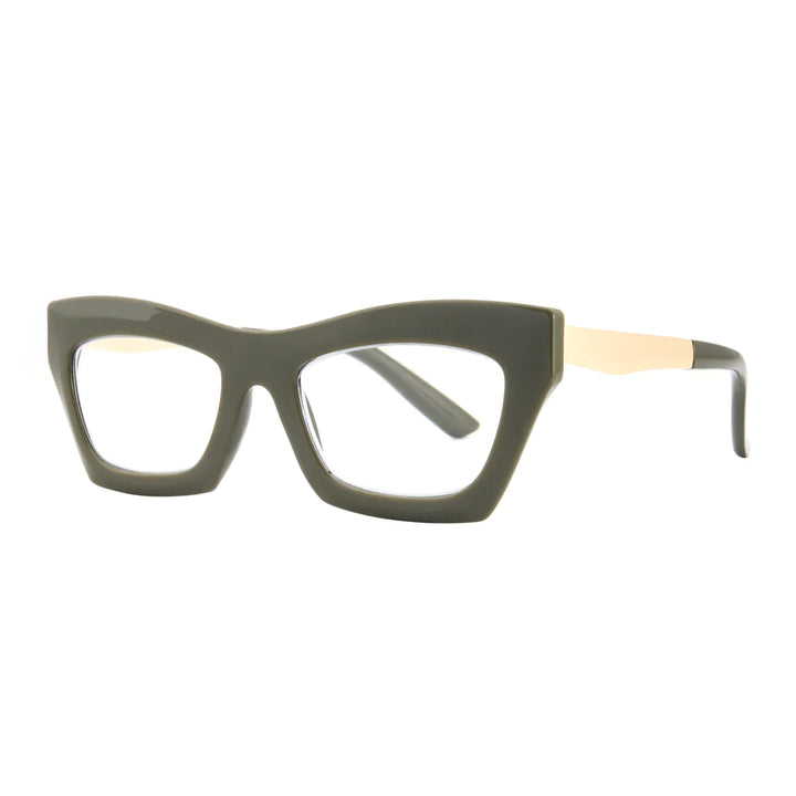 Ryan Simkhai Eyeshop Alexa Readers Hunter Green & Gold