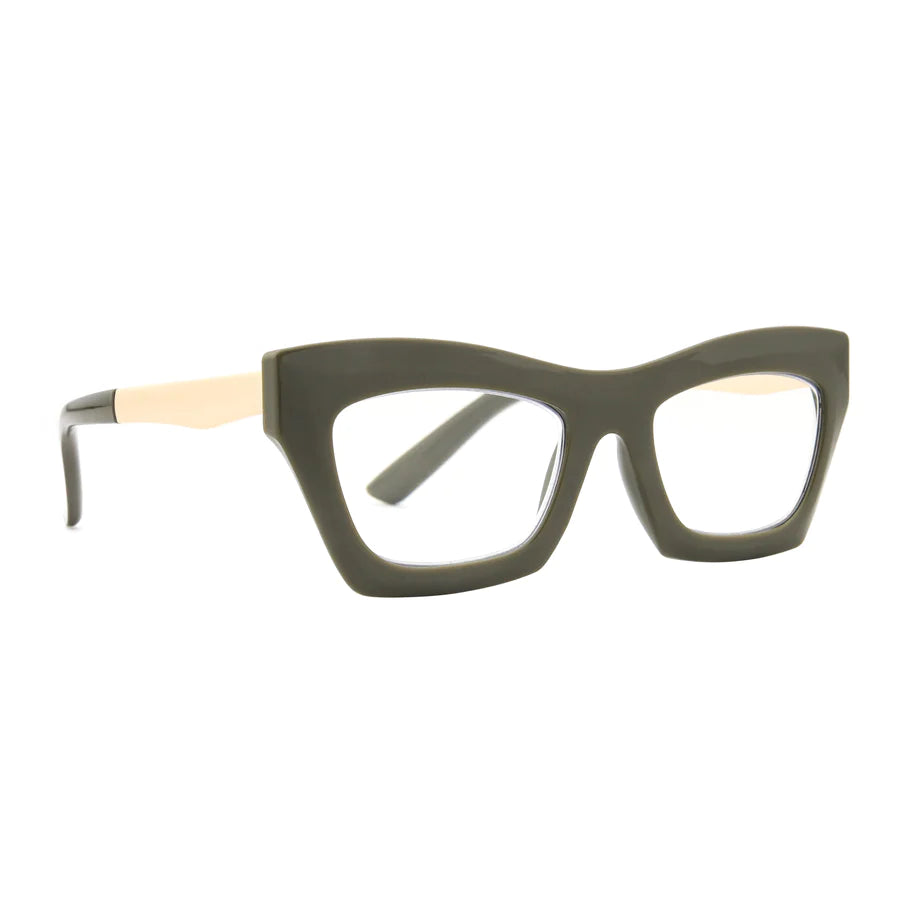 Ryan Simkhai Eyeshop Alexa Readers Hunter Green & Gold