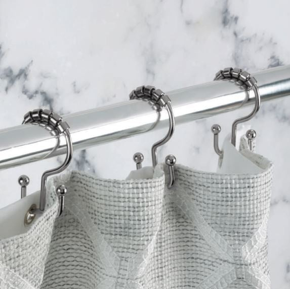 Annex Double Roller Ring Shower Curtain Hooks