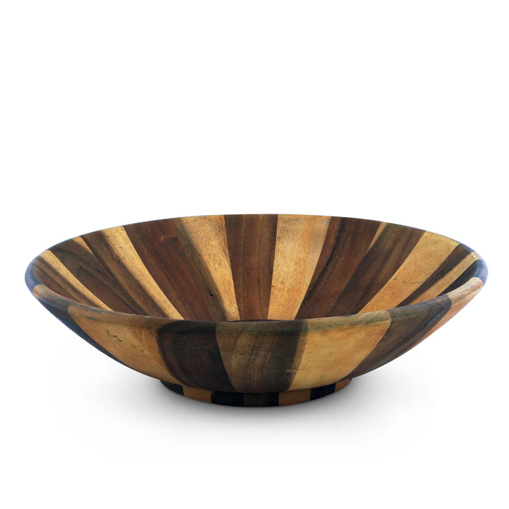 Arthur Court Extra Large Wok Style Wooden Acacia Salad Bowl