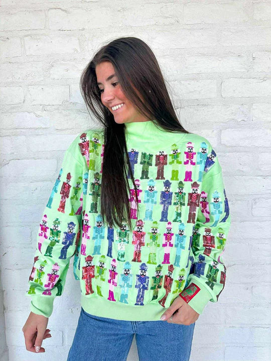 Queen of Sparkles Mint Multi Nutcracker Sweatshirt