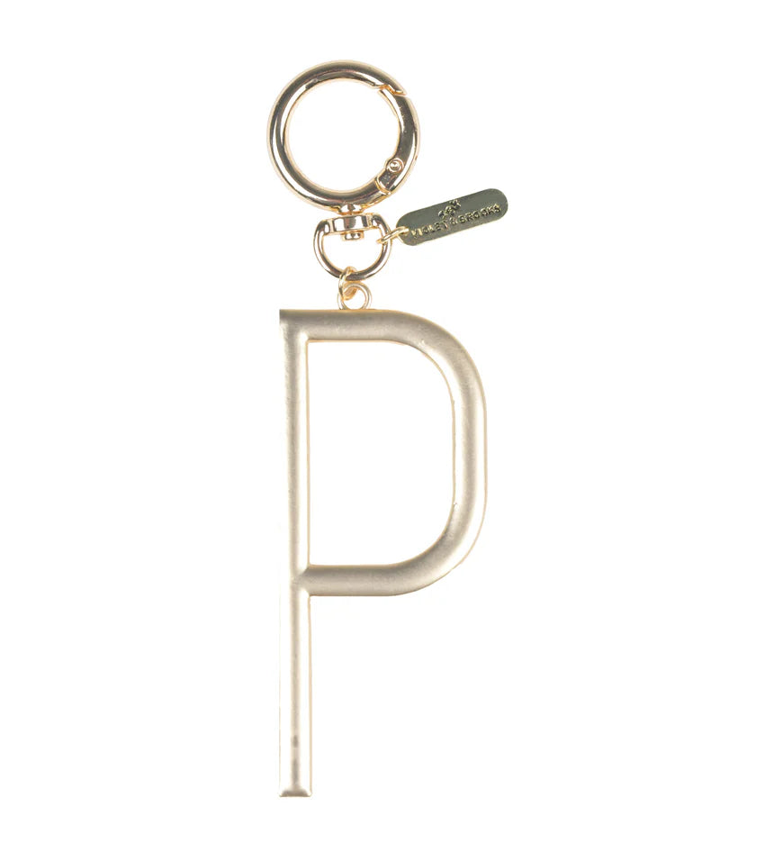 Gold Initial Bag Charm