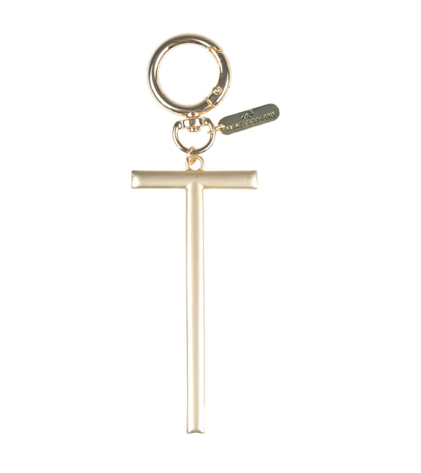 Gold Initial Bag Charm