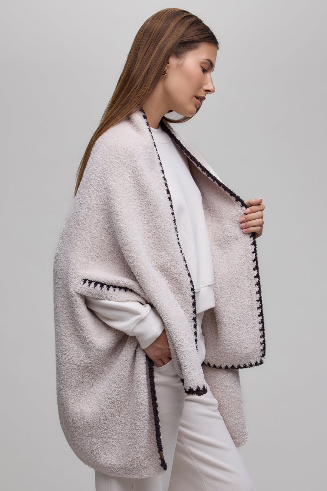 Barefoot Dreams CozyChic® Blanket Stitch Wrap