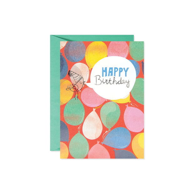 Balloons Birthday Bird Greeting Card