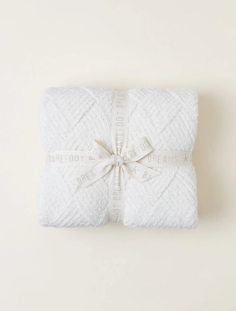 Barefoot Dreams - CozyChic® Diamond Weave Blanket - Cream