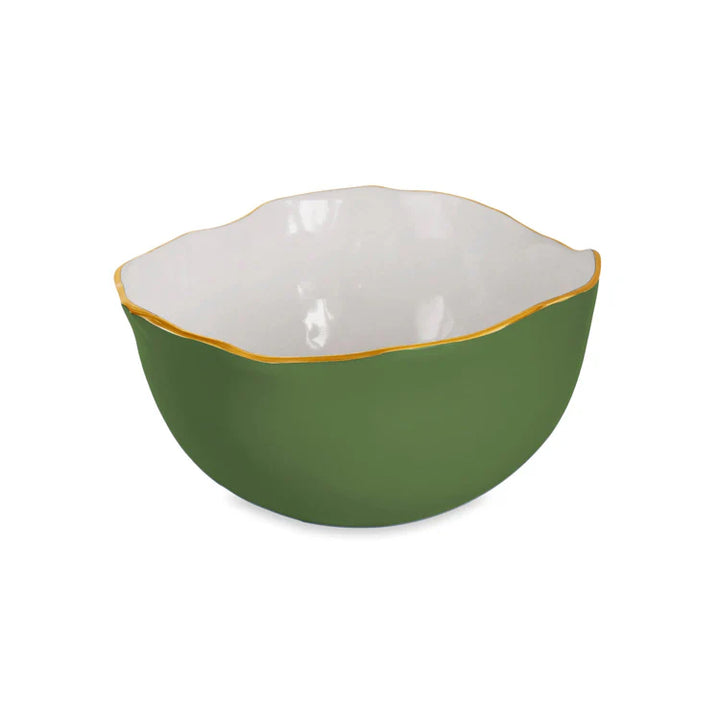 Beatriz Ball Encanto Osaka Large Leaf Green and White Bowl