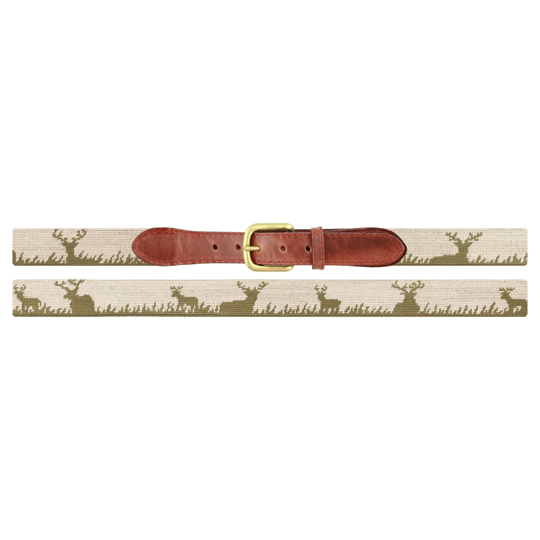 Smathers & Branson Deer Hunting Needlepoint Belt