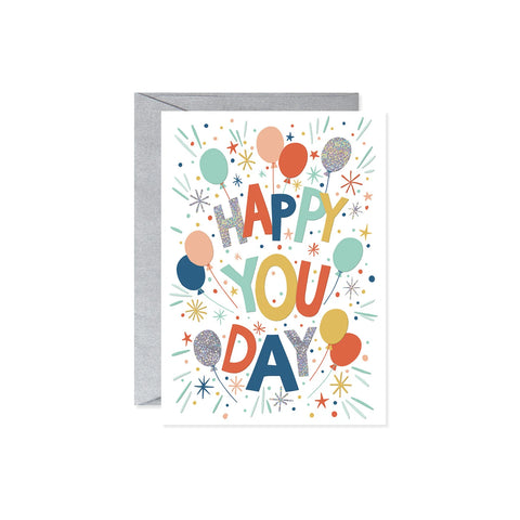 Birthday Lettering Balloons Greeting Card