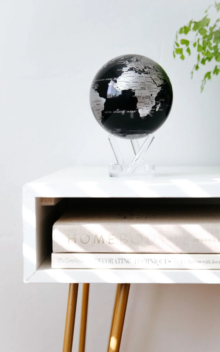 Mova Globes Black and Silver Revolving Globe